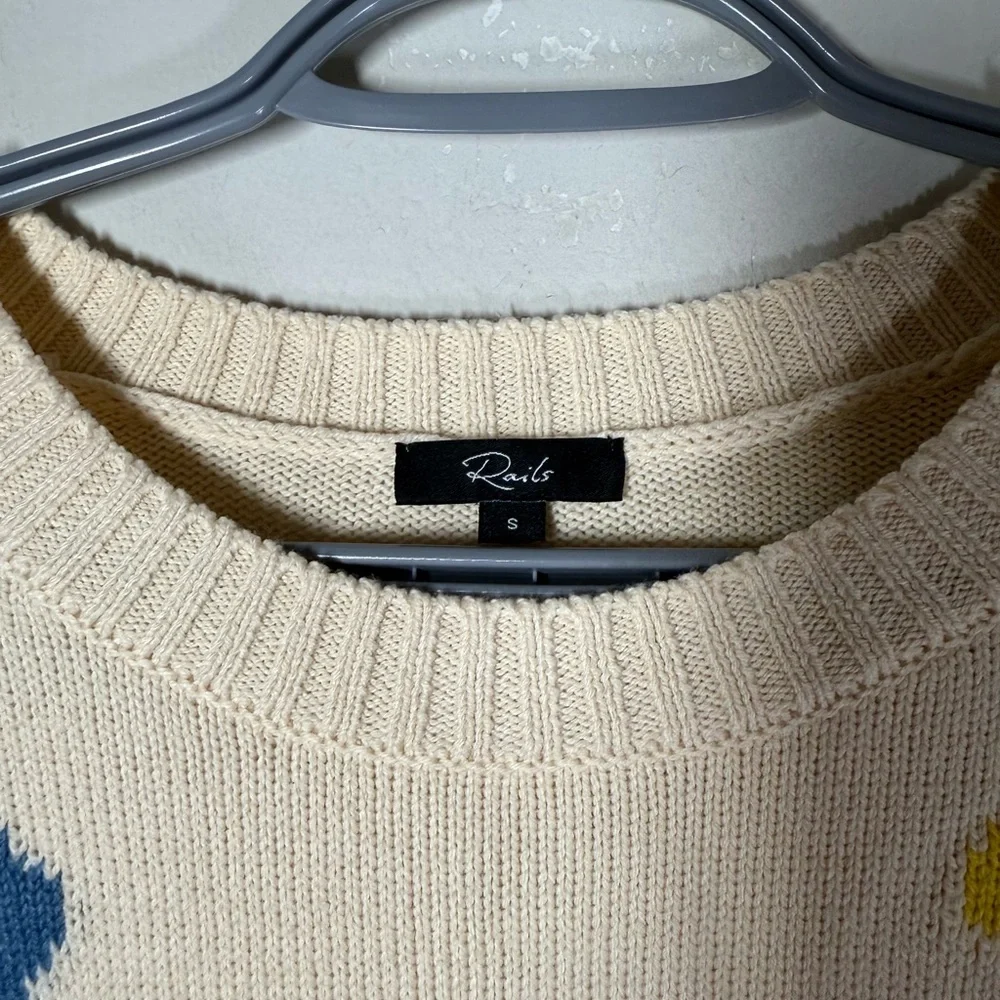 Rails Perci Cotton Sweater Ivory Daisies size S - Picture 7 of 11